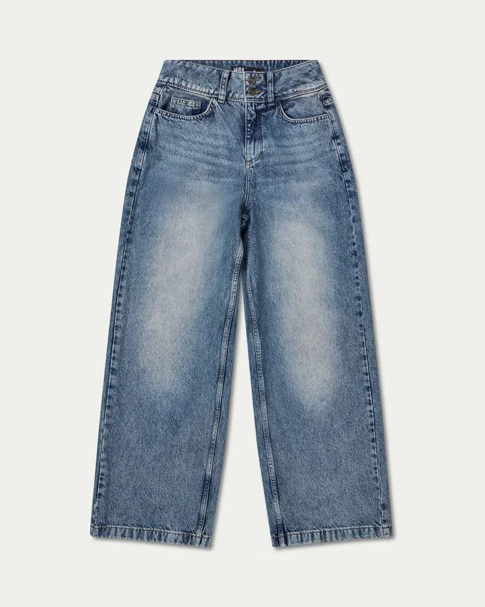 Vaqueros de pierna ancha de Denim – lavado medio Vaqueros de pierna ancha de Denim – lavado medio