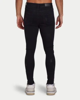 Vaqueros rasgados Spray-On – negros