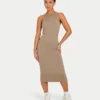 Vestido midi «Base Racer» para mujer – gris verdoso