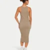 Vestido midi «Base Racer» para mujer – gris verdoso