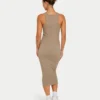Vestido midi «Base Racer» para mujer – gris verdoso
