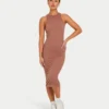 Vestido midi «Base Racer» para mujer – marrón bellota Vestido midi «Base Racer» para mujer – marrón bellota