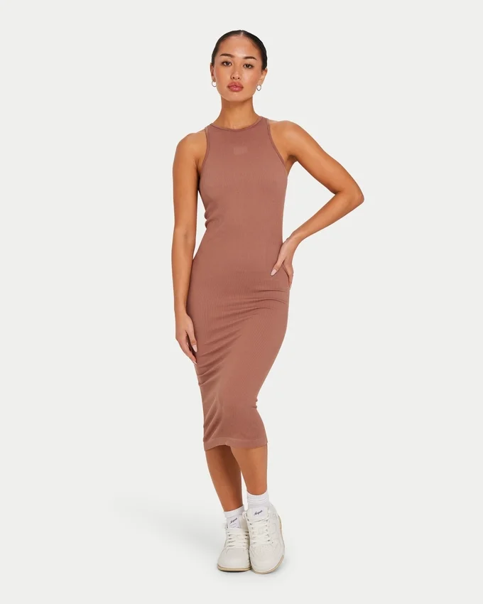 Vestido midi «Base Racer» para mujer – marrón bellota Vestido midi «Base Racer» para mujer – marrón bellota