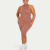 Vestido midi «Base Racer» para mujer – marrón bellota Vestido midi «Base Racer» para mujer – marrón bellota