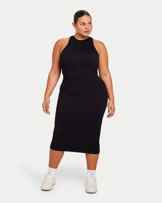 Vestido midi «Base Racer» para mujer – negro Vestido midi «Base Racer» para mujer – negro