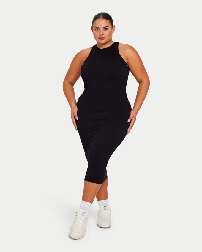Vestido midi «Base Racer» para mujer – negro Vestido midi «Base Racer» para mujer – negro