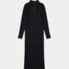 Vestido midi de manga larga para mujer – negro Vestido midi de manga larga para mujer – negro