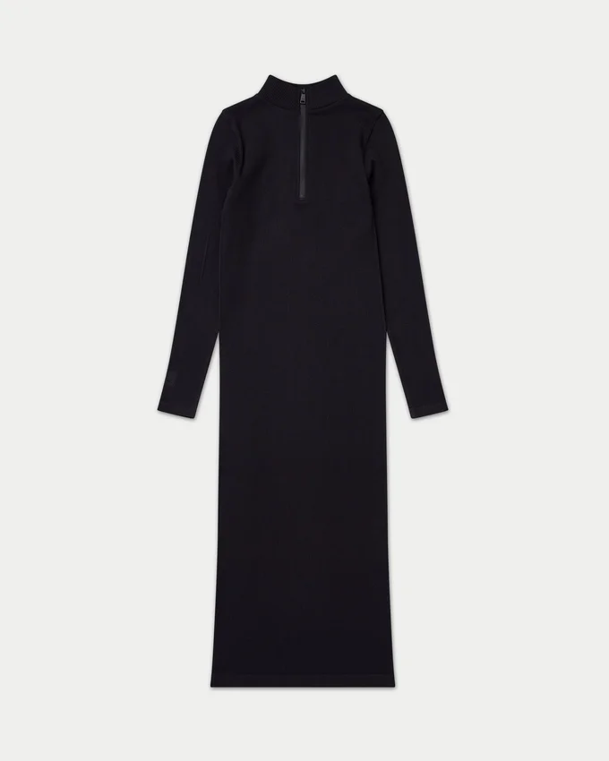 Vestido midi de manga larga para mujer – negro Vestido midi de manga larga para mujer – negro