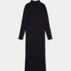 Vestido midi de manga larga para mujer – negro Vestido midi de manga larga para mujer – negro