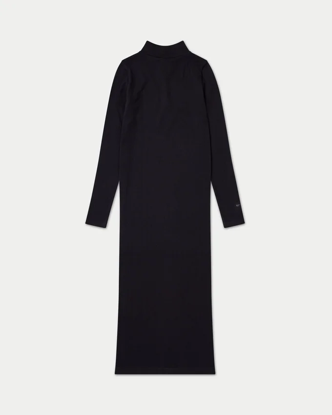 Vestido midi de manga larga para mujer – negro Vestido midi de manga larga para mujer – negro